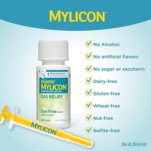 MYLICON Infants Gas Relief Drops for Infants and Babies, Dye Free Formula, 1 Fluid Ounce thumbnail 6