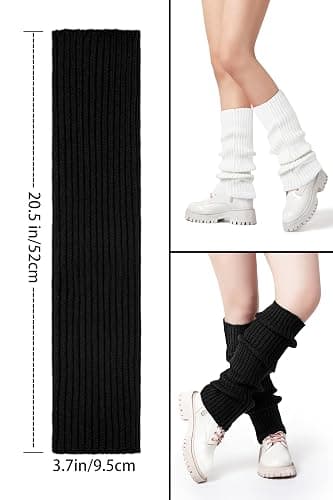 Clothirily Leg Warmers, Fashion Leg Warmers for Women, Ribbed Knit Leg Warmer 80s, Long Leg Warmer Socks for Sports Party thumbnail 3