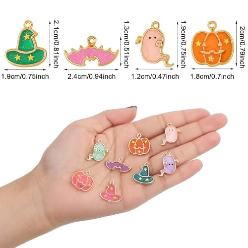 Halloween DIY Charms Halloween Alloy Pendants Pumpkin Ghost Wizard Hat Jewelry Making Charms for DIY Jewelry Necklace Bracelet Accessories thumbnail 2