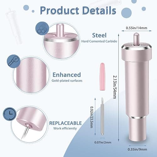 Audvln Premium Fine Point Blades，Deep Cut Blade and Housing for Maker, Explore, Air Series – Ideal for Cutting Metallic Leather, Genuine Leather, EVA Foam, Aluminum Foil, Magnetic Sheets (Pink) thumbnail 2