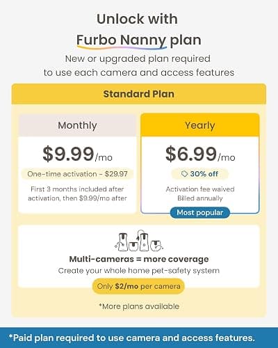 Furbo 360° Dog Camera + Mini [New Subscription Required at Setup] 2-Camera Bundle Nanny Subscription: Dog Safety & Home Security Alerts, Pet Camera with Speaker, Phone App & Night Vision thumbnail 4