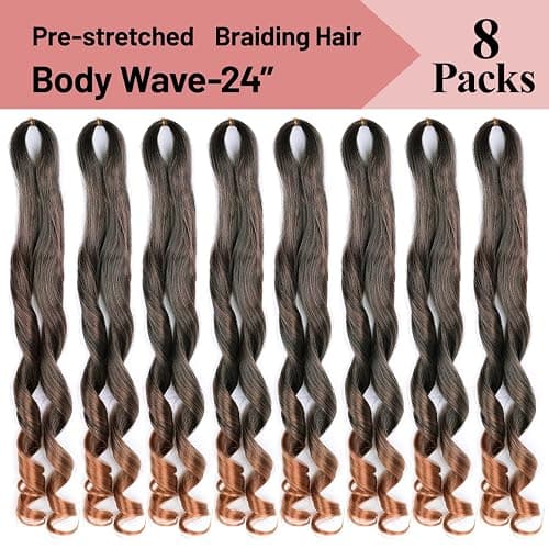 Luoyudu French Curls Braiding Hair #T30 Synthetic Bouncy Curly Braiding Hair Extensions 75g/Pack French Curly Crochet Hair Extensions 24inch (T30) - 24 Inch (pack of 8) - T30 thumbnail 4