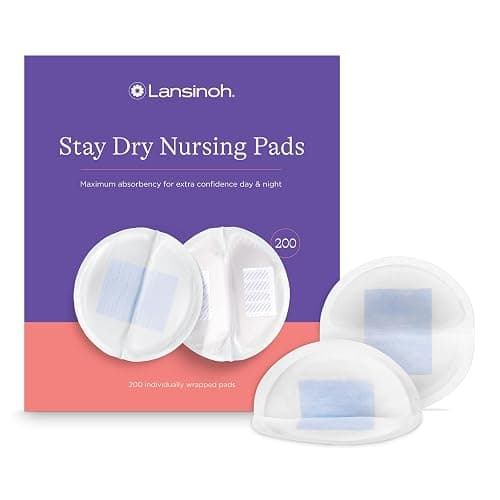 Lansinoh Stay Dry Disposable Nursing Pads, Soft and Super Absorbent Breast Pads, Breastfeeding Essentials for Moms, 200 Count - Image 1