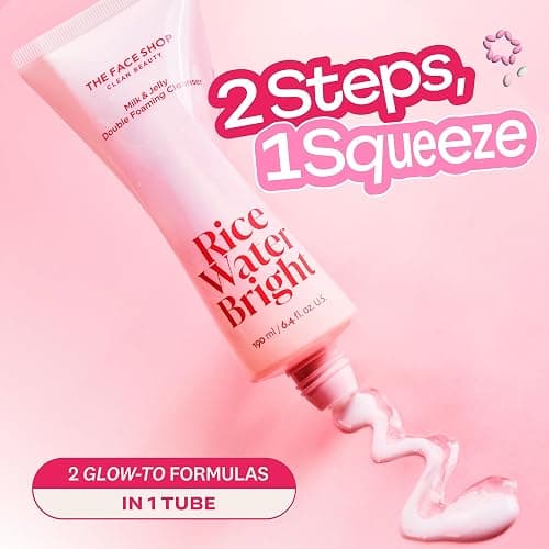 The Face Shop Rice Water Bright Milk & Jelly Double Cleanser, Double Cleansing in Half the Time, 2-in-1 Makeup Remover & Face Wash, Hydrating & Moisturizing, Korean Skin Care, Vegan, 6.4 fl. oz. thumbnail 2