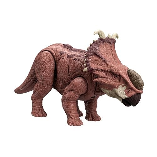 Mattel Jurassic World Wild Roar Dinosaur Action Figure, Pachyrhinosaurus with Continuing Head Strike & Sound, Posable Toy with Digital Play thumbnail 4