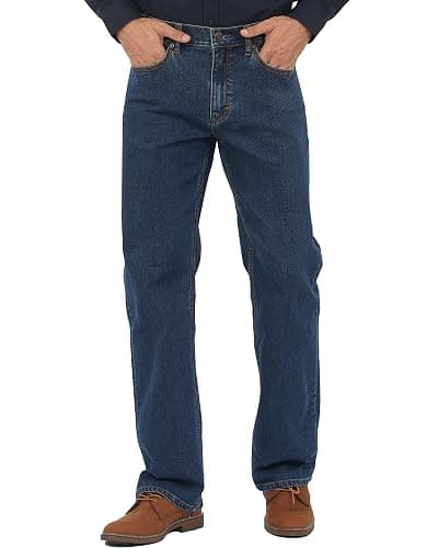 APUOR Men's Classic Relaxed Fit Flex Jeans Straight Loose fit Jeans - Image 1
