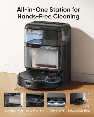 eufy Robot Vacuum Omni C20, Robot Vacuum and Mop Combo, Self Emptying, Auto Mop Washing and Auto Drying for Hands-Free Cleaning, 7000 Pa Powerful Suction, 3.35-Inch Design, All-in-One Station thumbnail 2