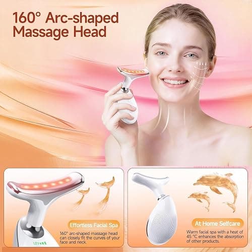 Face Massager, Face Sculpting Tool 7-in-1 with Heat & LED, Led Face Sculptor with 45±5°C & 3 Modes, Face Lifting Device for Neck Jawline, Facial Massager for Skin Tightening Anti-Wrinkle thumbnail 3