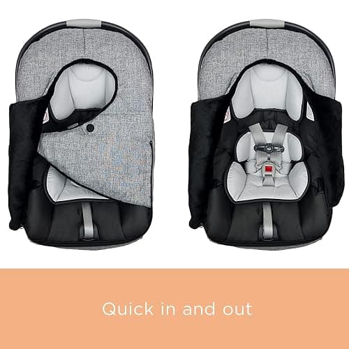 liuliuby Winter Carseat Covers for Baby | Infant Car Seat Cover Baby | Doona Accessories | Warm & Thick Fleece Canopy for Infant & New Born Cold Weather (Black) thumbnail 5