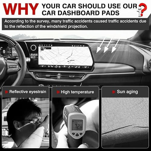 Autorder Dashboard Cover Mat for Chevy Chevrolet Equinox EV 2024 2025 2026 Accessories Dash Cover Upgrade Velvet Dash Mat Sunshade Glare UV Rays Protector thumbnail 2