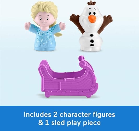 Fisher-Price Little People Toddler Toy Disney Frozen Arendelle Sledding Adventures Playset with Figures for Pretend Play Ages 18+ Months thumbnail 5