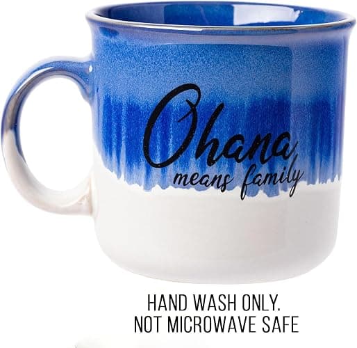 Silver Buffalo Disney Lilo and Stitch, Reactive Glaze Camper Mug, 20oz | Ohana Means Family, Ceramic, 0.59 Liters thumbnail 4
