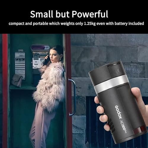 Godox AD300 Pro AD300Pro Outdoor Flash Strobe, Portable 300Ws 2.4G TTL 1/8000 HSS Monolight, 0.01-1.5s Recycle, 320 Full Power Flashes, 12W Modeling Lamp, GODOX AD 300 Pro with Rechargeable Battery thumbnail 5