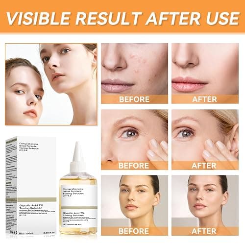 Acide Glycolique 7% Toning Solution, Convient à Tous les Types de Peau, Tonique Hydratant, Tonique Skincare Glycolic Acid, Exfolie, Imperfections, Acné thumbnail 3