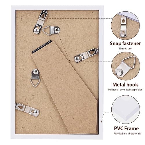 Fixwal 4x6 Picture Frame Set of 3 with Plastic Cover, PVC, White | Shatter Resistant Plastic Cover, Thin Border and Light Weight，Wall or Tabletop Decor thumbnail 6