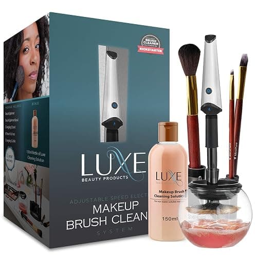 Luxe Electric Makeup Brush Cleaner Machine with Cleaning Solution - USB Charging Station, Automatic Brush Washer and Dryer - 3 Adjustable Speeds for Easy Cleaning - Complete Set for Hygienic Brushes thumbnail 8