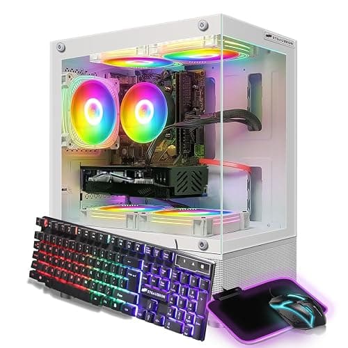 STGAubron Gaming PC Computer Desktop, Intel Core i7-6700 up to 4.0G, 32G DDR4, 2T SSD, Radeon RX 580 16G GDDR5, 600M WiFi, BT 5.0, RGB Fan x3, Windows 10 Home - 6700/RX 580 - Image 1