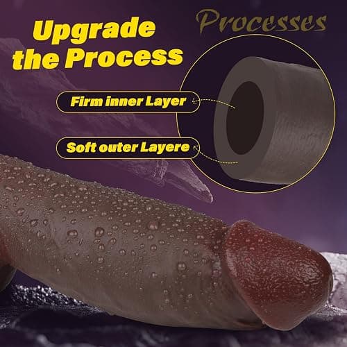 7 Inch Girth Huge Thick Black Dildo, Real Skin Dual Density Silicone Dildos with Strong Suction Cup for Hands-Free Play, G-spot Realistic Anal Dildo Anal Sex Toys for Men and Women thumbnail 7