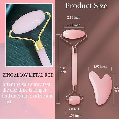 Bolithui Jade Roller Massage Stick & Gua Sha Set - 100% Natural Stone Facial Massage Tools for Lymphatic Drainage, Anti-Puffiness & Glowing Skin, Spa-Quality Skincare, Gift-Ready Packaging thumbnail 5