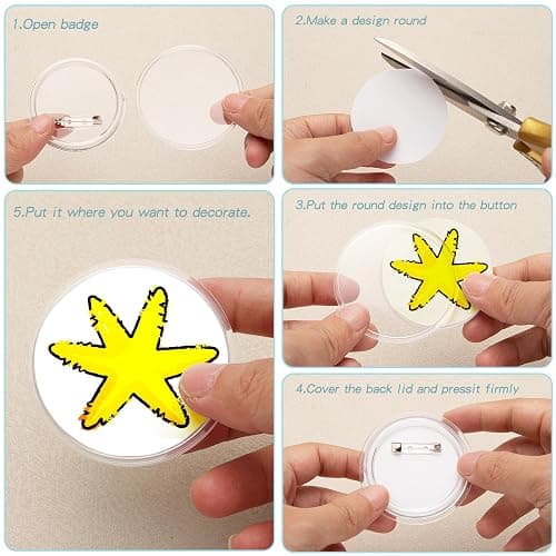 25 Pcs 2.3 Inch Clear Acrylic Blank Button Pins, DIY Craft Badge Making Supplies for Custom Photo Buttons, Homemade Badges, School Projects, Team & Event Badges thumbnail 4