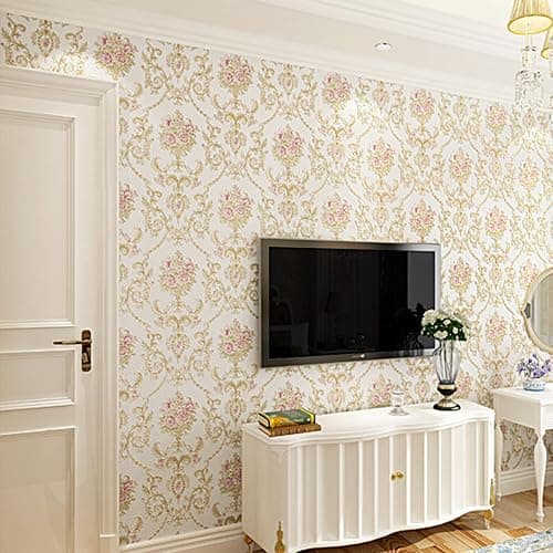 Farrich Vintage 3D Floral Peel and Stick Wallpaper Embossed Colorful Rustic Damask Flower Wall Paper Self Adhesive Wallpaper Decorations for Bedroom White 20.8" x 197" thumbnail 5