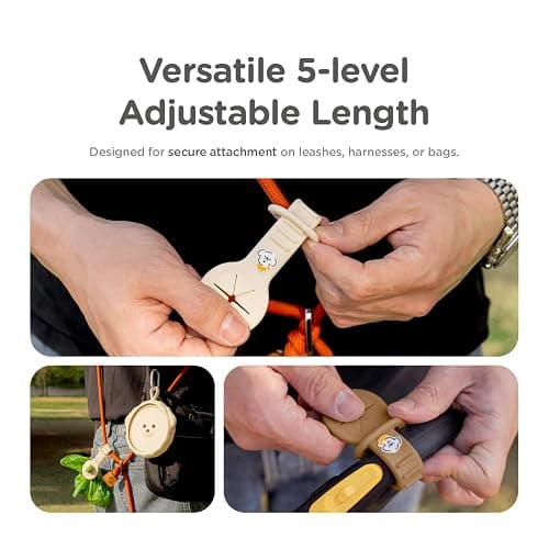 Lunabear Dog Poop Bag Holder for Leash, Hands-Free Waste Bag Carrier with Carabiner Clip, Portable Pet Waste Bag Holder for Dog Walking, Running, Hiking, Bicycle (Ivory) thumbnail 9