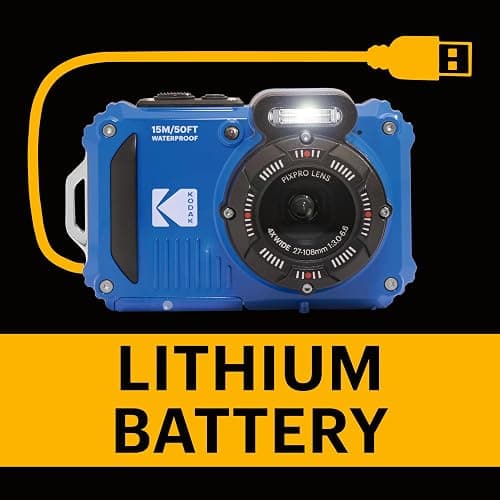 KODAK PIXPRO WPZ2 Rugged Waterproof Shockproof Dustproof WiFi Digital Camera 16MP 4X Optical Zoom 1080P Full HD Video Vlogging Camera 2.7" LCD (Blue) thumbnail 8