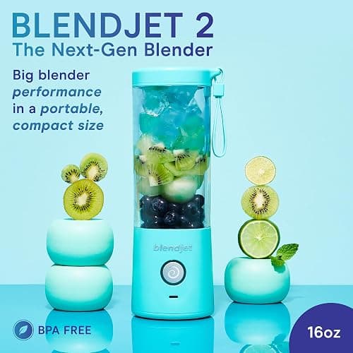 BlendJet 2 Portable Blender for Smoothies & Shakes - BlendJet Cordless Personal & Small Blender, USB-C Rechargeable & Self Cleaning - (Mint, 16 oz.) thumbnail 2