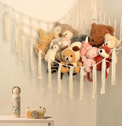 mirolam Stuffed Animal Storage Hammock Net - Toy Hammock Net for Stuffed Animals Corner - Hanging Stuff Animal Organizer Holder Large Size Baby Nursery Room Decor thumbnail 6