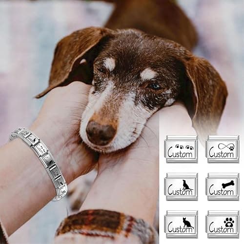 papasgix 1-5pcs Custom Italian Charms Links with Text, Personalized Gold Italian Charms Italian Silver Charm Bracelet Link Personalized Bracelet DIY Gift thumbnail 2