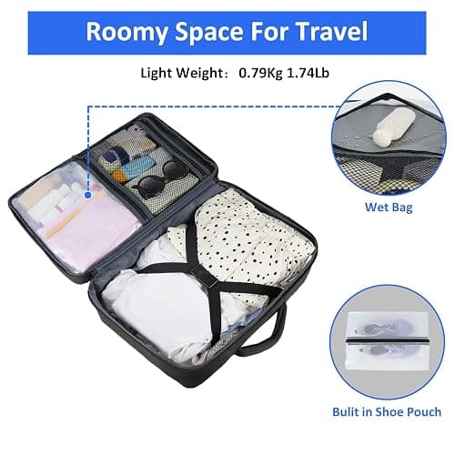 Taygeer Travel Laptop Backpack for Men Women, Airplane Approved Travel Backpack Suitcase with Water Bottle Pocket, Lightweight College 35l Luggage Bag 15.6inch Laptop Mochila Gifts for Business,Black thumbnail 5