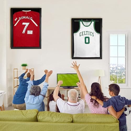 Vefera Jersey Frame Display Case ,Jersey Shadow Box with 98% UV Protective Acrylic Door for Football,Hockey,Basketball,Baseball Sports Jersey (Black, 1 Pack) thumbnail 2