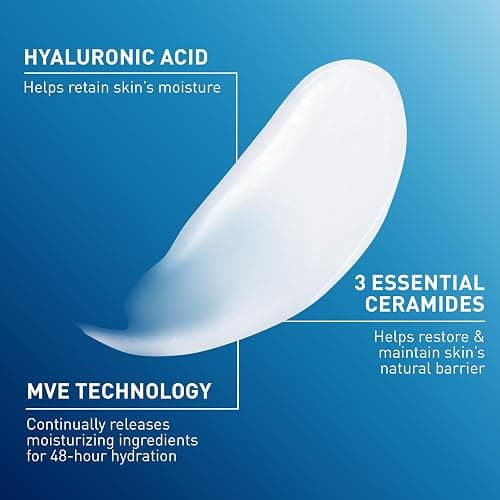 CeraVe Daily Moisturizing Lotion for Dry Skin, Body Lotion & Face Moisturizer with Hyaluronic Acid and Ceramides, Daily Moisturizer, Fragrance Free, Oil-Free, 19 Ounce thumbnail 4