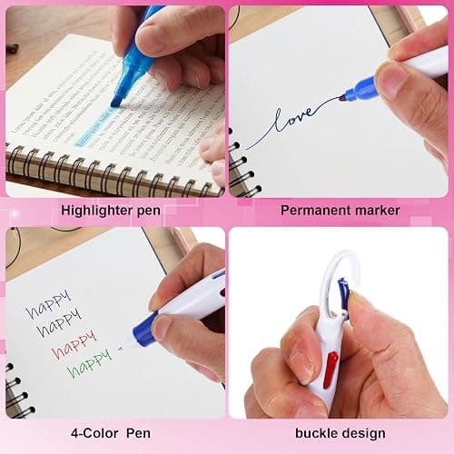 6 Pcs Nurse Pen Set, Nurse Badge Accessories, Retractable Badge Reel Clip with Mini LED Light Folding Scissors Highlighter Marker Multicolor Pen, Nursing Work Essentials Gift for Nurses Doctors Blue thumbnail 5