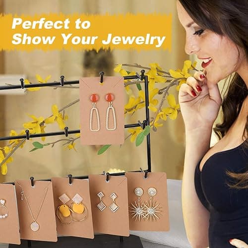 ovsor Works Great 500 Pcs Earring Display Cards - Well-made Earring Cards with Good Paper Quality, Plus Clear 500 Pcs Packaging Bags That Don't Tear Easily, for Earrings Necklace Jewelry Packaging thumbnail 4