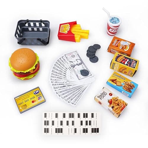FS Toy Cash Register for Kids, with True Barcode Scanner & Calculator Toys, Pretend Play for Toddlers 3-5, Shopping Playset, Kids Cash Register with Credit Card for Boys and Girls thumbnail 6