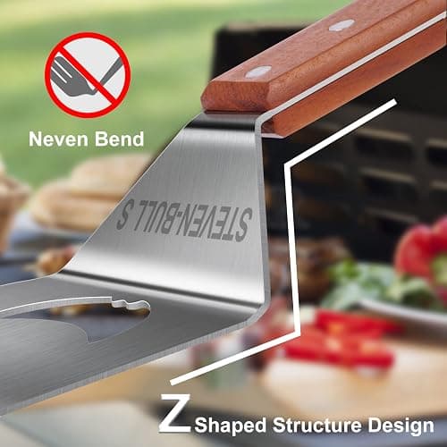 BBQ Accessories for Grill, 7 in 1 Grill Spatula with Fork,17 Inch Barbecue Tools, Dad Gifts, Gifts for Men, Dad, Husband thumbnail 3