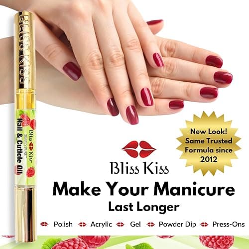 Bliss Kiss | 1 Juicy Raspberry Fragrance | Nail Oil Cuticle Pen w/Vitamin E & Jojoba⏤Nail Strengthener Nail Growth Serum for Brittle Peeling Breaking Thin Nails thumbnail 5