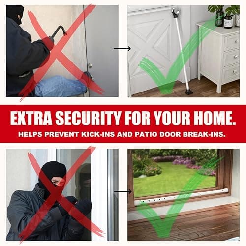 SECURITYMAN Door Security Bar & Sliding Patio Bar - Constructed of High Grade Iron - Great for Apartment Security, Hotel Safety, or Home Protection Door Stoppers thumbnail 8