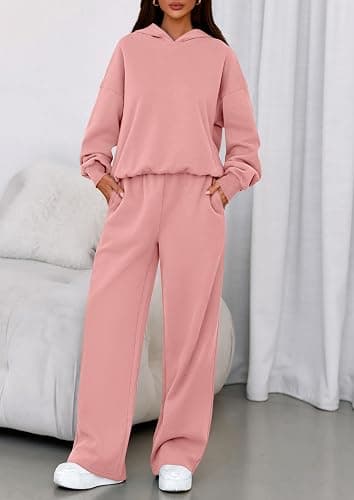 PRETTYGARDEN Womens Sweatsuits 2 Piece Set 2025 Casual Winter Long Sleeve Hoodie Loose Wide Leg Sweatpants Fall Tracksuit thumbnail 8