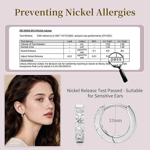Limerencia G23 Pure Titanium Huggie Hoop Earrings, Hypoallergenic Cartilage Huggie Hoops Small Cubic Zirconia Cuff Earrings Mini Piercing Jewelry for Women Sensitive Ears thumbnail 5