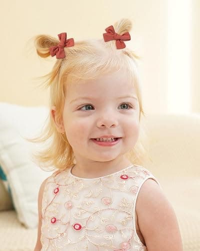 jollybows Mini Lined Hair Clips Bows for Babies, Infants, Toddlers, Girls and Teens - 40pcs 2" Tiny Barrettes - Shape A-20 colors thumbnail 3