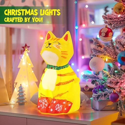Paint Your Own Cat Lamp Kit, Arts and Crafts for Kids Ages 8-12, Art Supplies Painting kit for Kids 6-12, Cat Night Light Toys Girls Boy Birthday Christmas Gifts for Kid Ages 3 4 5 6 7 8 9 10 11 12+ thumbnail 4