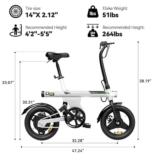 AYOLNY Electric Bike for Adults 500W/750W/1000W Peak, 14"/16"/26" Mountain E-Bike, 25/55 Miles + 20MPH Adult Electric Bicycles for Road Sand Mountain thumbnail 7