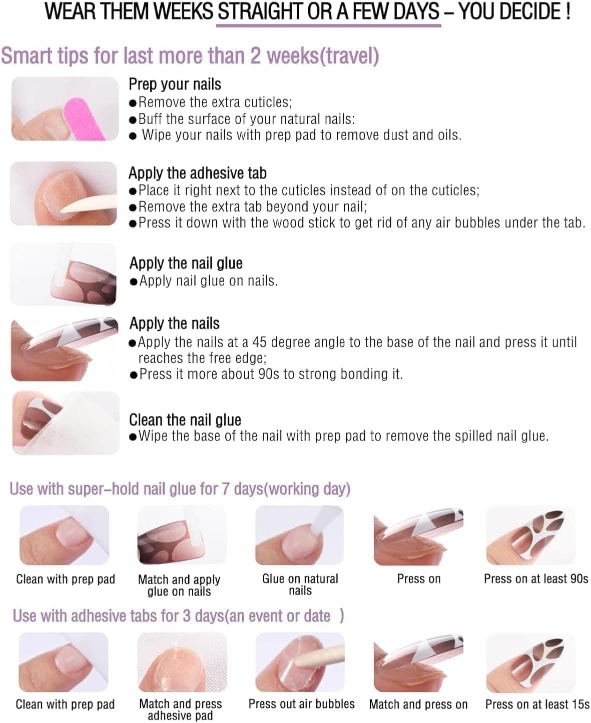 Press on Nails, 3D Summer Frost Ombre Nails - Icy Flower Gradient, Artificial Nails for Women and Girls -24 pcs thumbnail 6