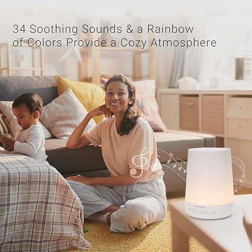 Baby Sound Machine, Momcozy White Noise Machine for Baby Sleeping with Night Light, Toddler Sleep Trainer with 34 Soothing Sounds, Timer, App Remote Control, Personal Sleep Routine(White) thumbnail 8