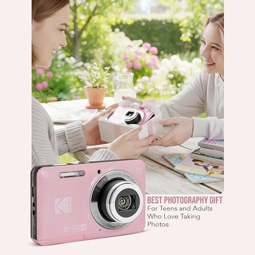 Kodak PixPro Friendly Zoom FZ55 16MP 1080p Full HD Digital Camera with 5X Optical Zoom Vlogging Camera (Pastel Pink) thumbnail 7
