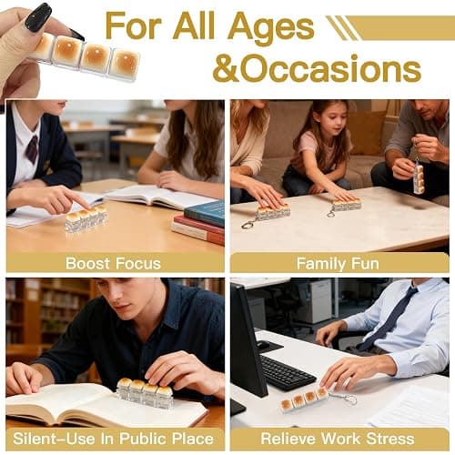 2 Pack Caramel Bread Keyboard Fidget Toy – Crisp Sound,Stress Relief Fidget Clicker Keychain,Quiet Anxiety Toys for Adults at Work, Travel, Home – Anxiety Relief & Focus Boost (Caramel Bread) thumbnail 6