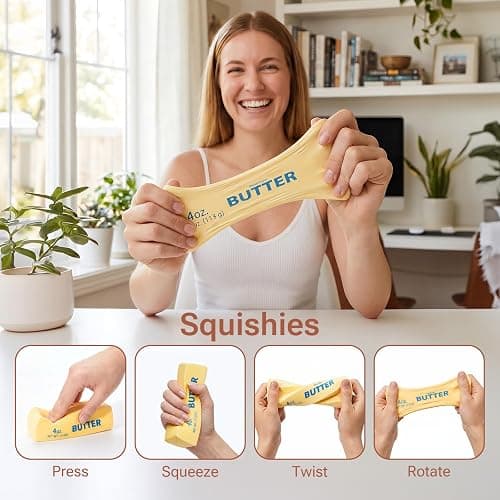 Butter Squishy Toys, Slow Rising Stress Relief Squishies, Soft PU Cream Scented Sensory Fidget Toys for Kids & Adults, Home & Desk Decor, Party Favors & Gifts thumbnail 3