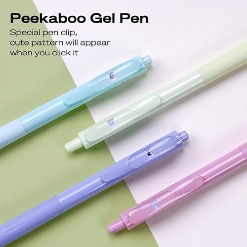 WRITECH Gel Pens Fine Point: Retractable Black Ink Pen Smooth Writing 8ct 0.7mm Medium Point Tip for Journaling Note Taking No Bleed & Smear & Smudge Vivid Color Barrel Silent Click Peekaboo Set thumbnail 3